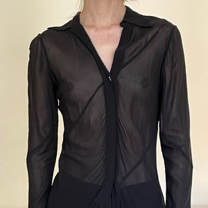 Authentic Gucci Women’s Sheer Blouse by Tom Ford Fall Winter 1996 Collection